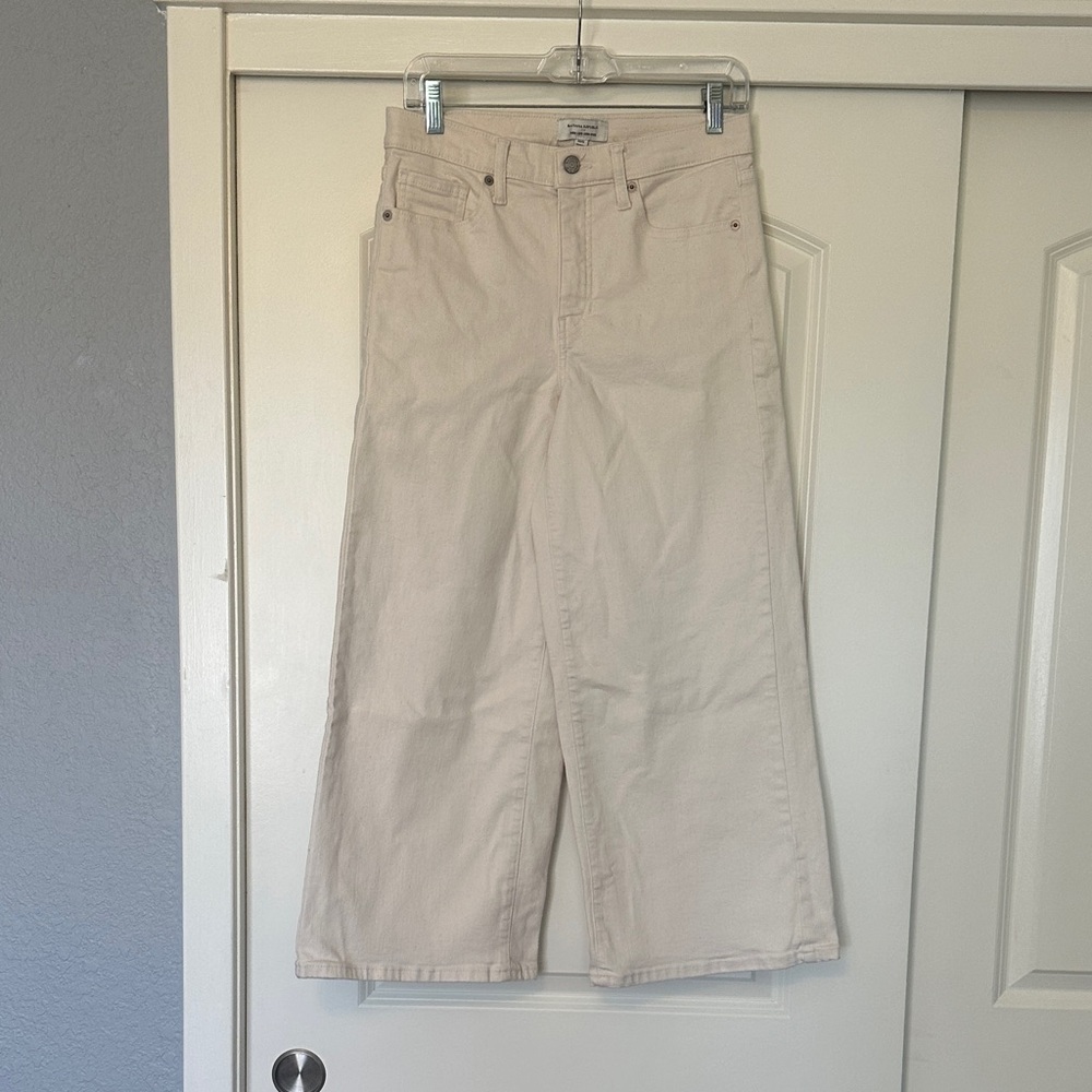 Banana Republic Factory Cream Wide-Leg Jeans